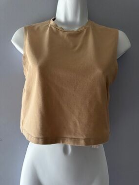Zara Sleeveless Crop Top - Camel Brown L